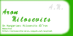 aron milosevits business card